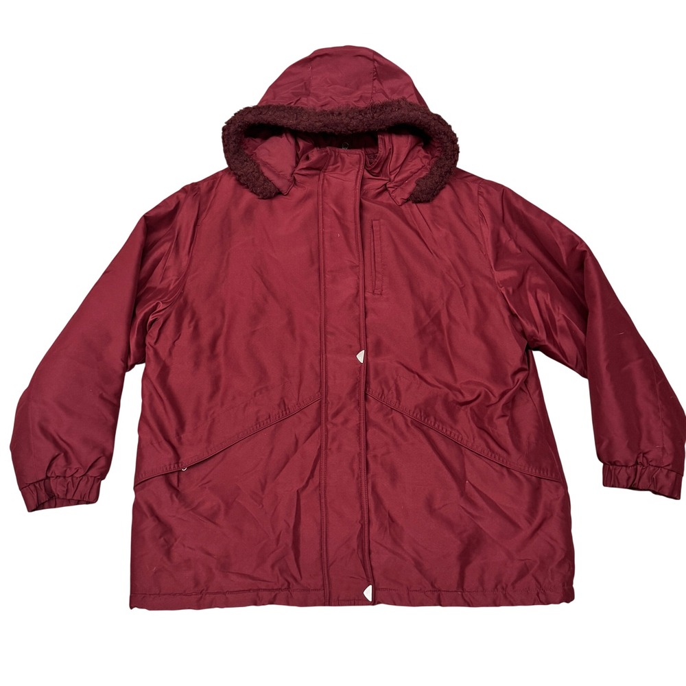 Size XL - Vinatge Tudor Court Hooded Parka Burgundy
